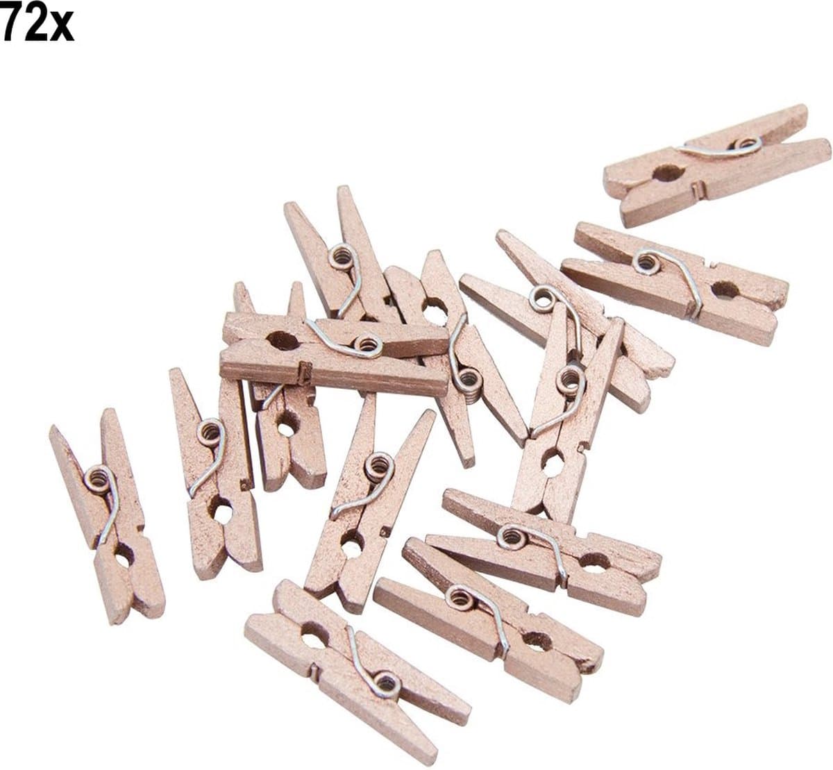 72x Mini Houten Knijpers Rosé Goud — afbeelding 1