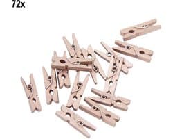 72x Mini Houten Knijpers Rosé Goud