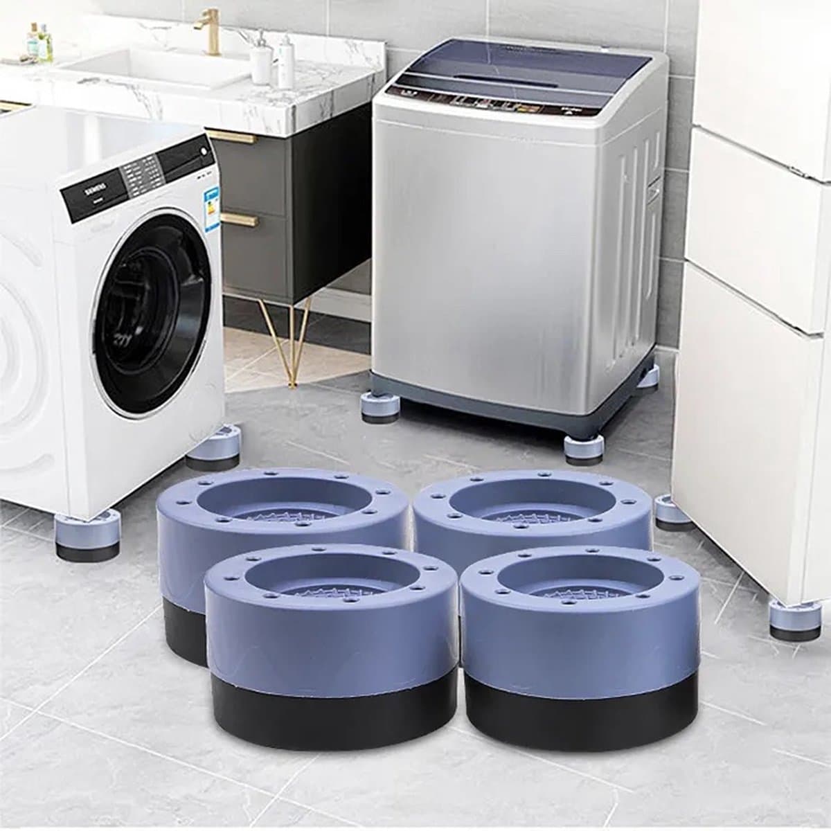 Trillingsdempers Wasmachine - 4 Stuks - Wasmachine Verhoger - Extra Dik - Wasmachine Dempers - Stapelbaar - Droger - Vaatwasser — afbeelding 1