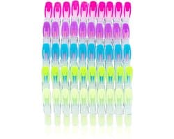 Wasknijpers, krant, set van 50 wasknijpers, wasknijpers van stevig plastic met softgrip gedeelte, plastic poot voor waslijn, droogmolen of wasrek, plastic wasknijpers