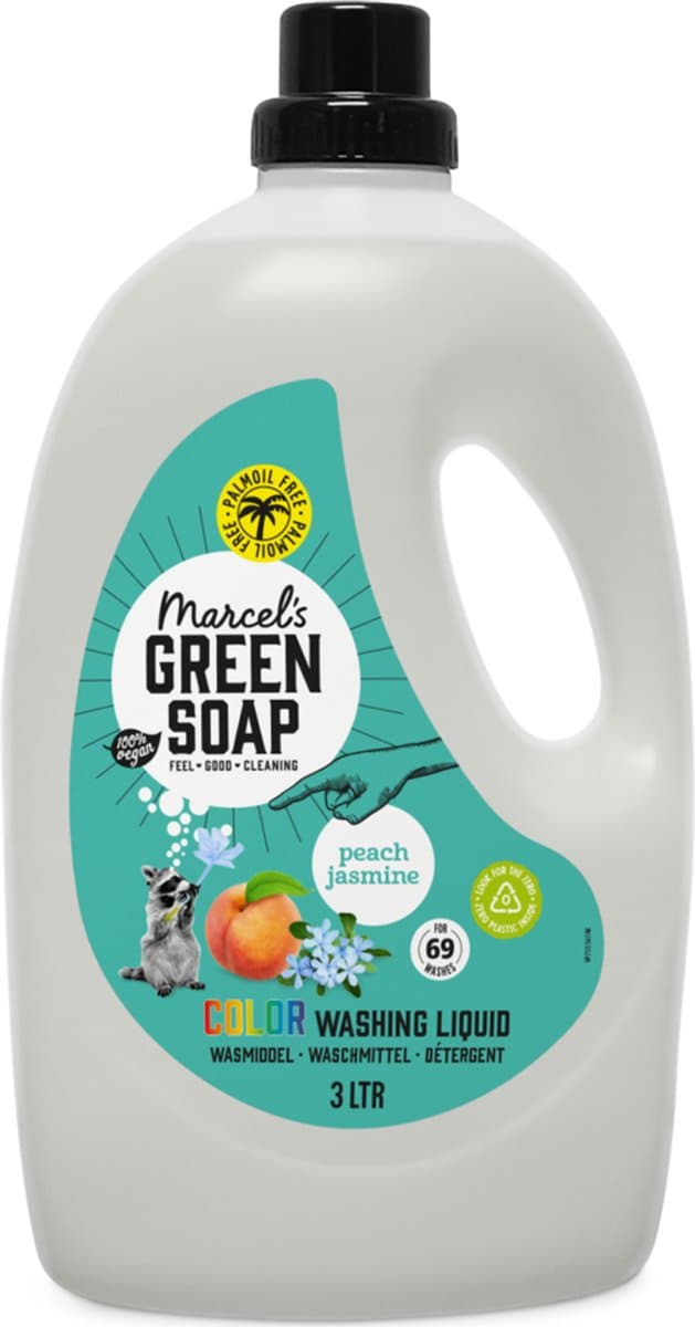 Marcel's Green Soap Kleur Wasmiddel - Grootverpakking - Perzik & Jasmijn - 3L - 69 wasbeurten — afbeelding 1