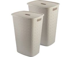 Curver Softex Wasmand met Deksel 56L - 2 stuks - Beige