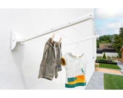 Opvouwbare witte muurkleding Airer - Ruimtebesparende kledingdroger