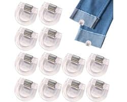 12 Stucks Broekklem - broekclip - Multifunctionele bevestigingsclip - antislip verstelbare klem - voor vrouwen - Praktische ontwerpfunctie - verbetering van de kledingpasvorm - mannen vrouwen jongens tieners - transparant