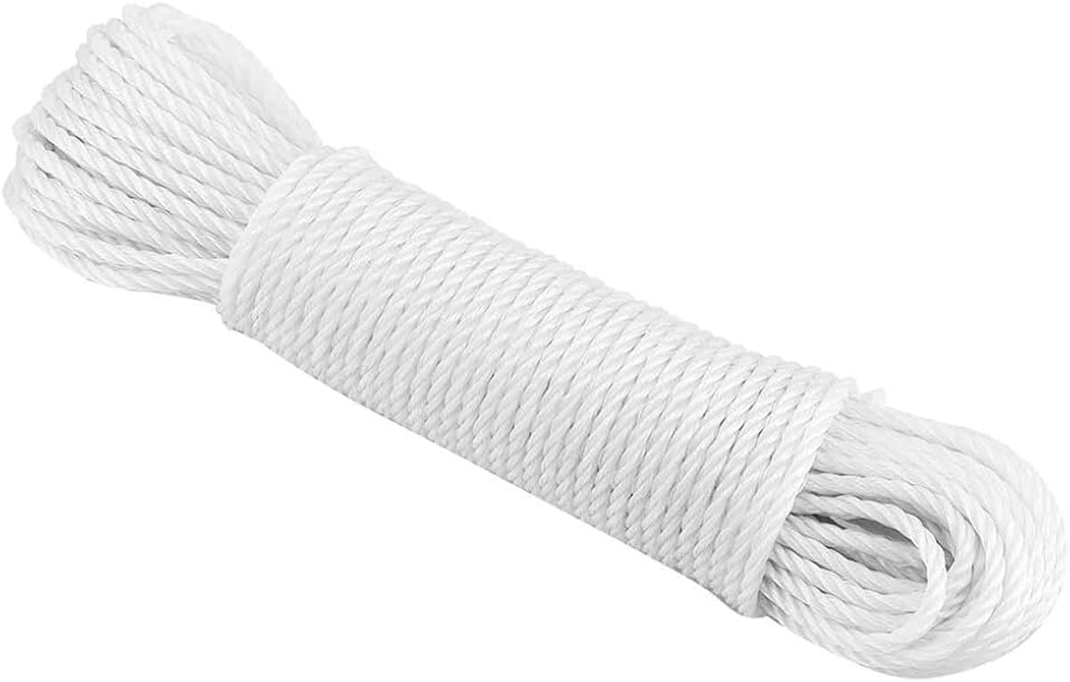 20m nylon linnen koord waslijn huis tuin camping buiten (wit) — afbeelding 1