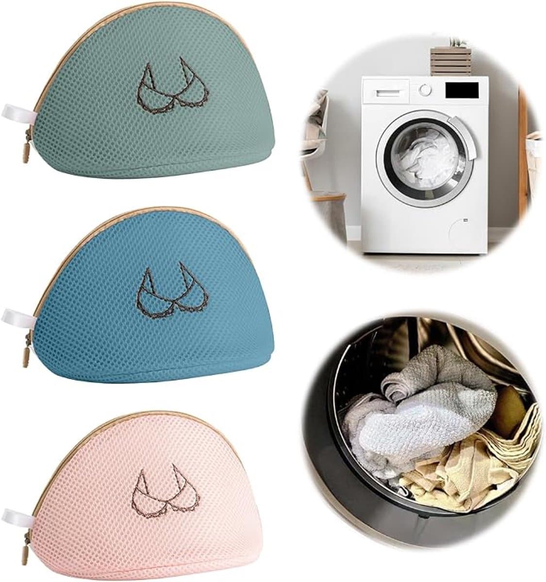 3 Stuks-waszak- waszakje bh-waszakjes met rits-waszakken voor wasgoed-mesh waszakken-waszakken-waszak klein -wasnet--Waszakje Lingerie- wasmachine zakken-Beschermt Kleding-Anti-Vervorming-voor intiem ondergoed — afbeelding 1