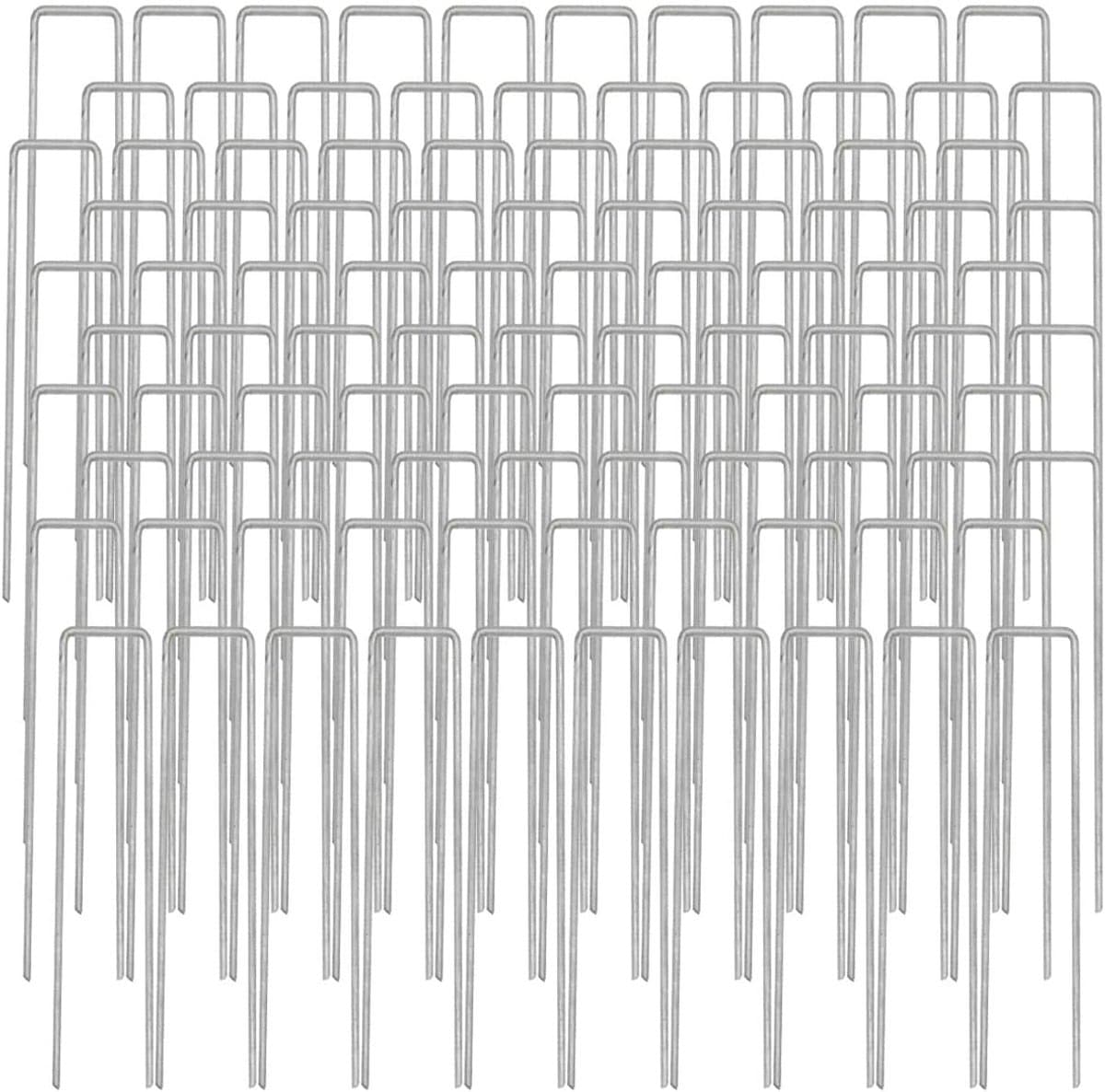 SnelShoppen - 100 Stuks Ø3mm Grondankers - 150x25mm Fixeerankers van Staal - Sterke Grondspikes voor Tuin, Camping, Gras en Kunstgras — afbeelding 1