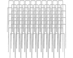 SnelShoppen - 100 Stuks Ø3mm Grondankers - 150x25mm Fixeerankers van Staal - Sterke Grondspikes voor Tuin, Camping, Gras en Kunstgras