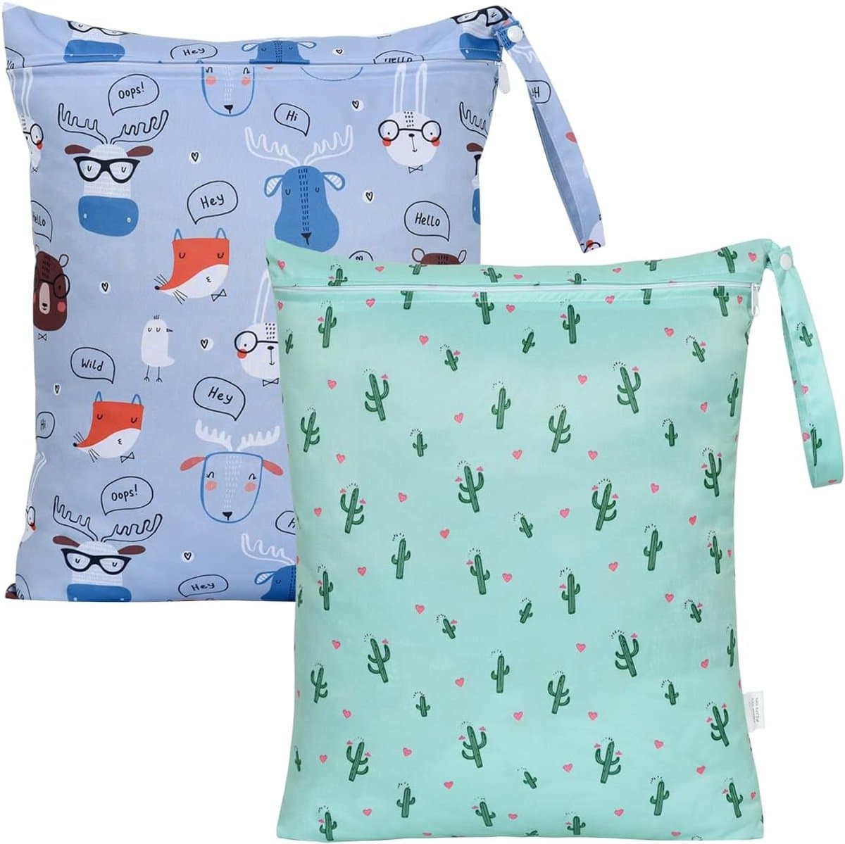 SnelShoppen - Waterproof Travel Laundry Bag 16x20 inch - 2 Stuks Herbruikbare Waszakken voor Zwemkleding, Waterdichte Opbergzak met Drukknoop Handvat, — afbeelding 1