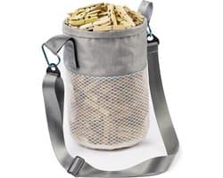 Wasknijper Tas - Kleding Pincet Zak - Wasknijpers Opbergen - Mesh Constructie - 17.8 cm x 25.4 cm - Grijs
