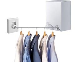 Intrekbare Waslijn - Uitschuifbare Kledinglijn - Kleding Drogen - Roestvrij Staal 304 - 4.2 Meter - Zilver