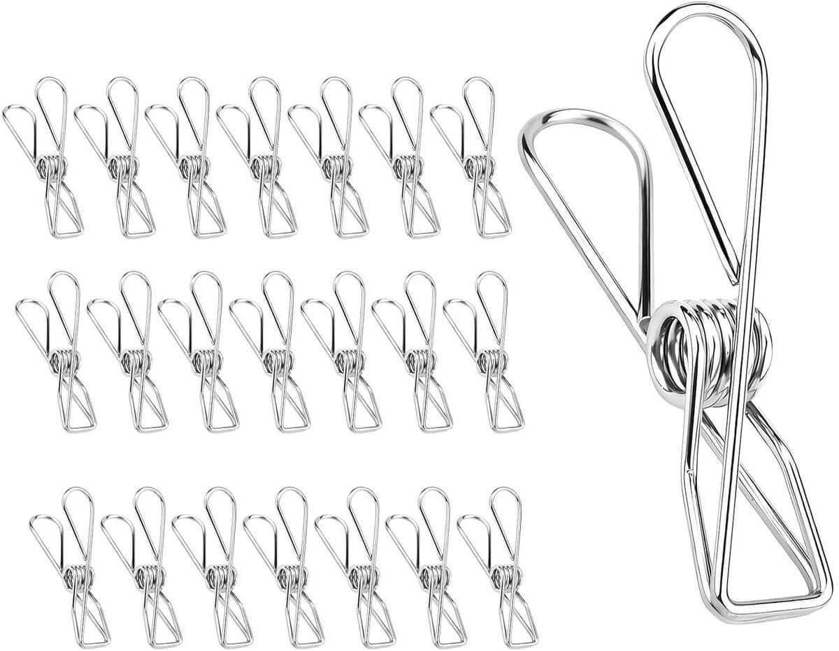 Wasknijpers Groot - Kleding Klemmen - Kleding Drogen - Roestvrij Staal - 85 cm - Zilver — afbeelding 1