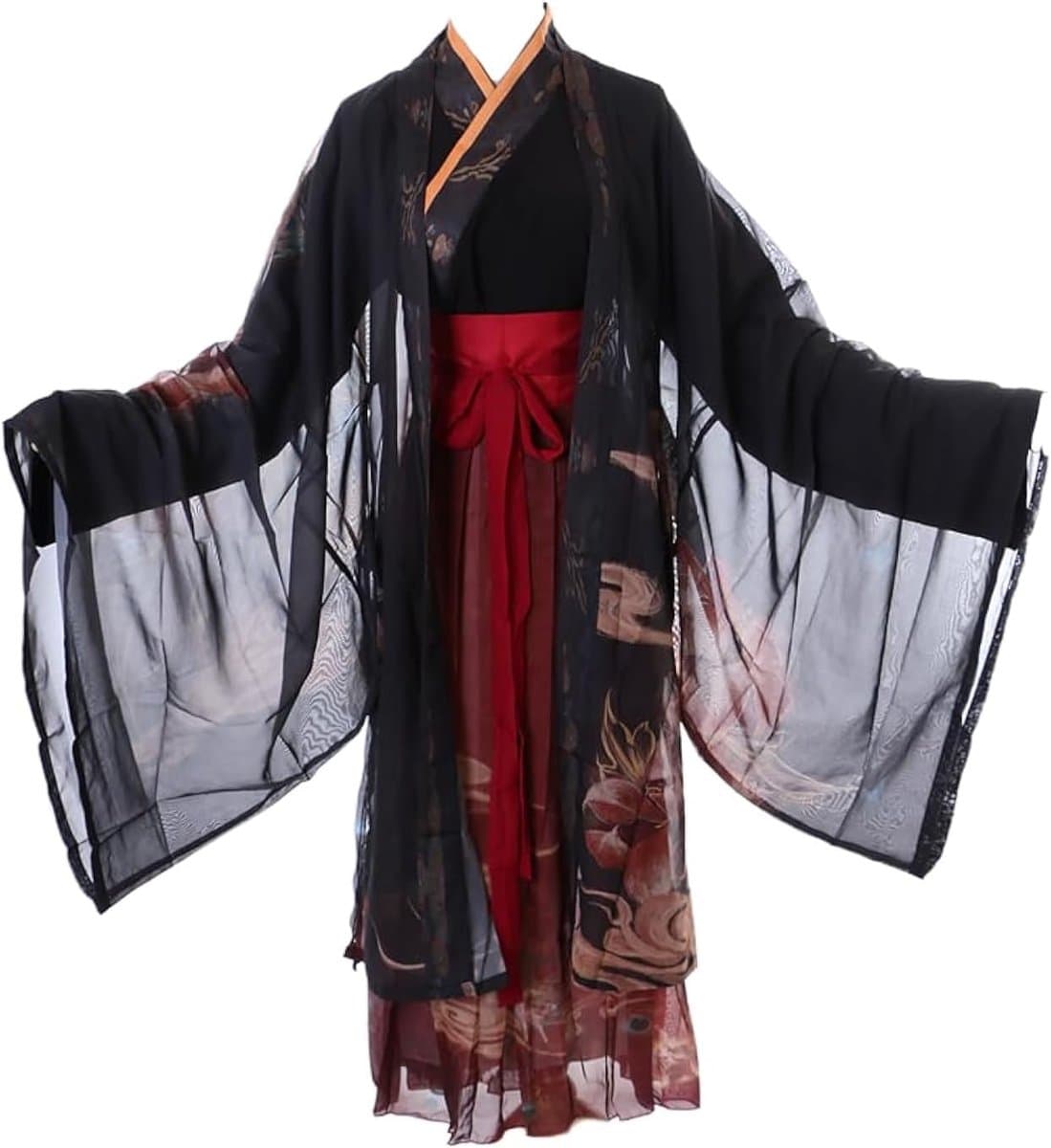 Han-019 Kungfu Hanfu-jurk, traditioneel 3-delig, Chinese kleding, cosplay-kostuum, geborduurd — afbeelding 1