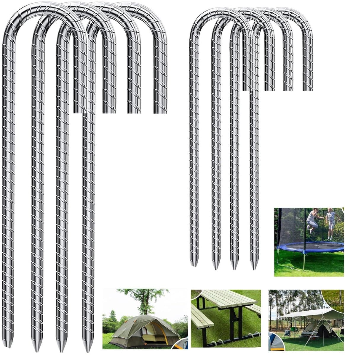 Omgoods - Set van 8 Grondankers en Tentpinnen van 30 cm voor Buiten — afbeelding 1
