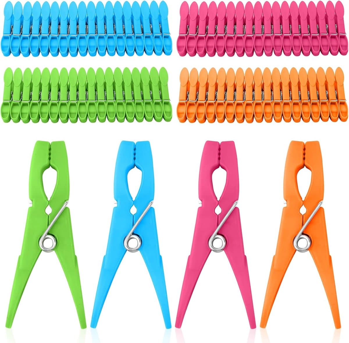 Wasknijpers, stevige plastic en kleurrijke kunststof wasknijpers, windbestendig, voor waslijnen en kleerhangers — afbeelding 1