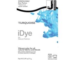 iDye Textielverf Turquoise - Kledingverf - Stoffenverf - Voor Katoen Zijde Linnen en Rayon - 14 gram