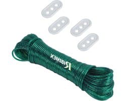 Droogrek Draad - Waslijn Touw - Kleding Drogen - Pvc Gecoat - 40 Meter - Groen