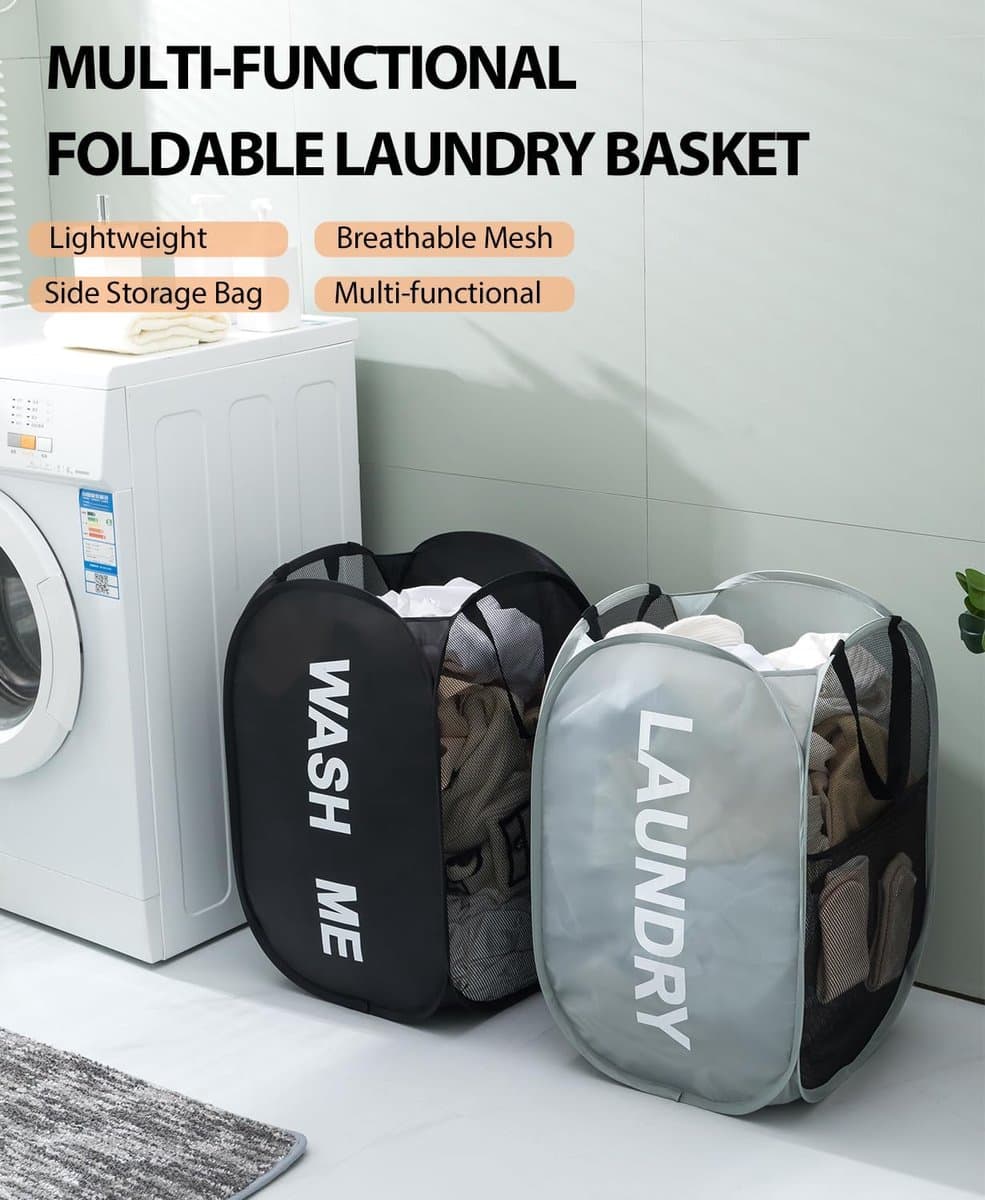heupwasmand - Wasmand - Grijs - Opvouwbaar en Lichtgewicht - Multifunctioneel - Voor Thuis en Reizen — afbeelding 1