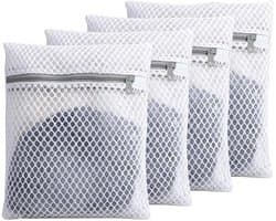 Fijne Waszakken voor Delicaat Textiel, 4 Stuks (38x30cm) voor Truien, Jurken en Jassen, Ideaal voor Bescherming en Wassen