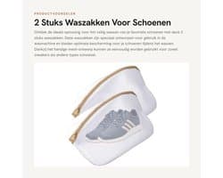 Dailygoods- Waszakken 2 Stuks - Waszakken voor Schoenen - Wasnet met Ritssluiting - Herbruikbaar - Polyester - 24x24x40cm - Schoenenwaszak