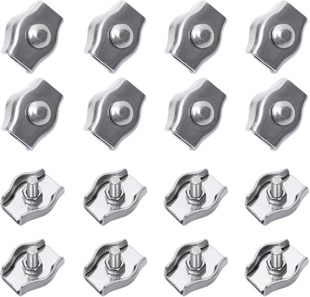 Kabelklemmen Roestvrij Staal 304 - Zelfklevende Bevestigingsklemmen - Rigging Bevestigingselementen - Voor Waslijn/Banners - Duurzaam/Robuust - 8 x 15 mm - Bevestigingsklem — afbeelding 1