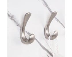 2-pack handdoekhaken voor badkamerwandmontage, materiaal geborsteld nikkel, geschikt voor handdoeken, badjassen en handdoekhaken, moderne handdoekhaken voor in de badkamer