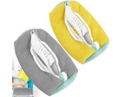 Solidchoice- Waszak Herbruikbaar - 2 Stuks Schoenenzakken - Waszak met Ritssluiting - Netmateriaal - 39 x 19 cm - Efficiënte Reiniging - Schoenentas