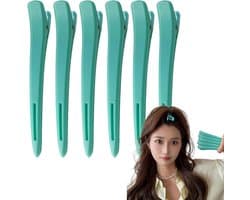 Eendensnavel Haarspelden - Kappersklemmen Haarklemmen - Haar Styling - Antislip Ontwerp - 6 stuks - Diverse Kleuren