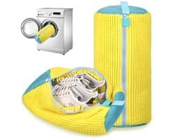 Dailygoods - Herbruikbare Schoenwastas met Rits, Compleet Schoonmaak voor Wasmachine (2 Stuks, Geel)