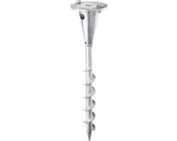 SnelShoppen - Screw-in grondbuis 400 mm, staal, verzinkt, geschikt voor diverse houders, ideale oplossing voor tuin, feest en camping