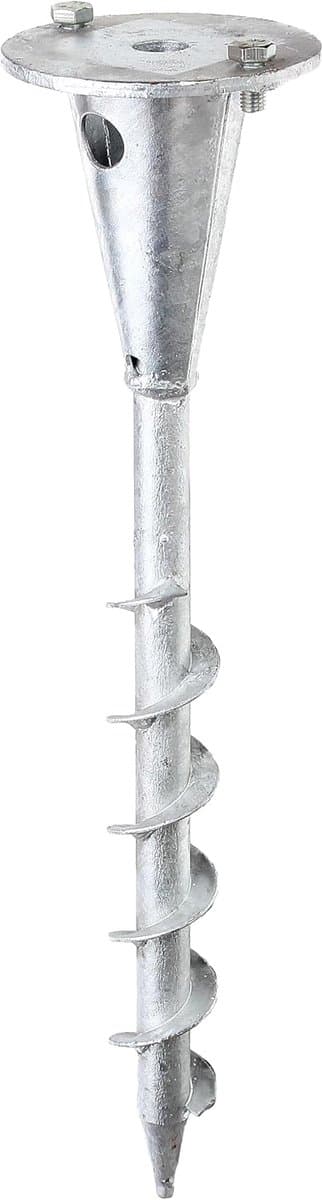 SnelShoppen - Screw-in grondbuis 400 mm, staal, verzinkt, geschikt voor diverse houders, ideale oplossing voor tuin, feest en camping — afbeelding 1