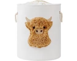 SnelShoppen - Wasmand Kinderkamer Rond 58 Liter - Extra Grote Wasverzamelaar - Opvouwbare Wasmand met Deksel - Speelgoed-opbergmand voor Kinderen - Me