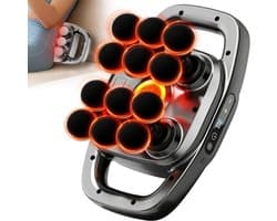SnelShoppen - Massagepistool met 12 Verwisselbare Kappen, Krachtige Motor 2800 RPM, Ergonomisch Ontwerp voor Rug, Schouders, Benen en Voeten, Stil en