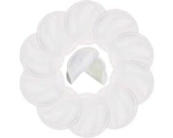 SnelShoppen - Herbruikbare Katoenen Borstvoeding Pads (10 Stuks) - Wasbare en Absorberende Borstvoedingspads met Waszak - Ø 12 cm - Milieuvriendelijk