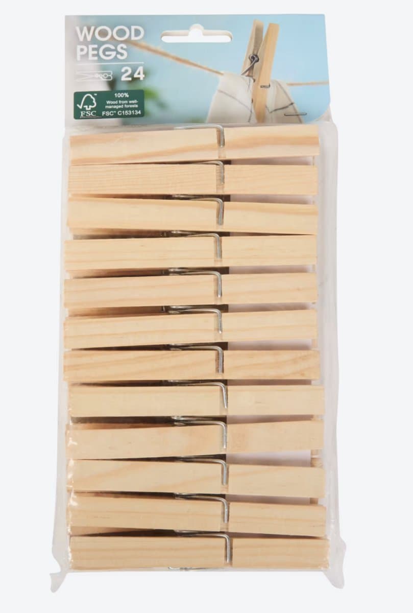 wasknijpers hout 24st — afbeelding 1