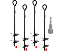 Dailygoods - Set van 4 Grondankers met Dubbele Helix - 40 cm Sterke Tentpalen