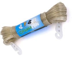 Waslijn Touw - Stalen Waslijn - Kleding Drogen - PVC Gecoat - 20 Meter - Champagne