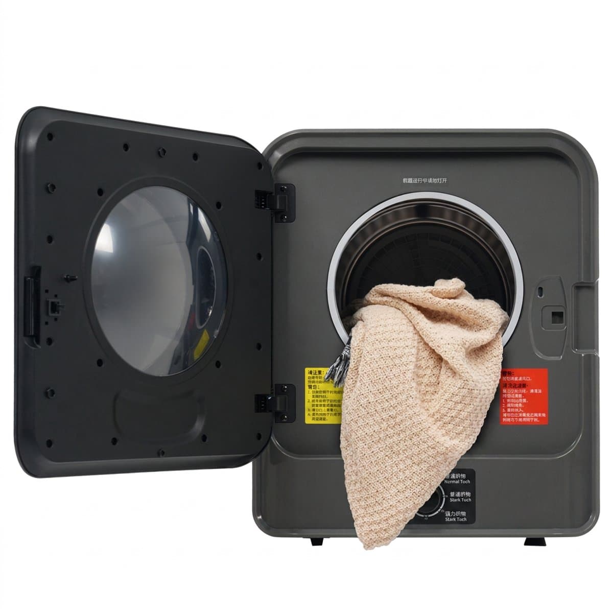 Mini Wasdroger - Wanddroger - Compacte Droger - Droogtrommel - 830W - 5 Programma's - 4.5kg - PTC Verwarming - Wandmontage - Appartement - 49,5cm - 1 Stuk - Zwart — afbeelding 1