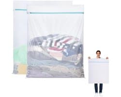 Dailygoods- Waszakken Groot - 2 Stuks - Wasnetten met Ritssluiting - 60x80 cm - Voor Fijne Was - Ondergoed/Sokken - Geschikt voor Beddengoed - Wasnet