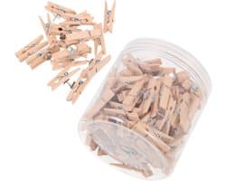 Houten Duimspijker Clips - Decoratieve Punaises - Foto's Bevestigen - Creatieve Vormgeving - 3.5x2cm - Houtkleur