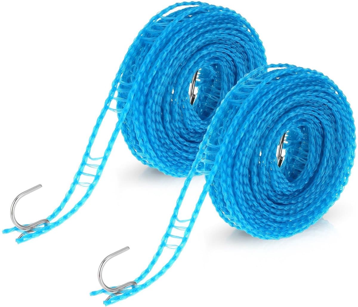 Dailygoods- Waslijn Winddicht 5 Meter - Draagbare Reiswaslijn - Antislip - Roestvrij Staal - Verstelbare Lengte - Eenvoudig te Installeren - Waslijnhouder — afbeelding 1