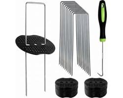 Grondankers Set - Staal - 100 Stuks - U-vormige Grondankers met Sluitringen - Voor Tuin en Gazonranden