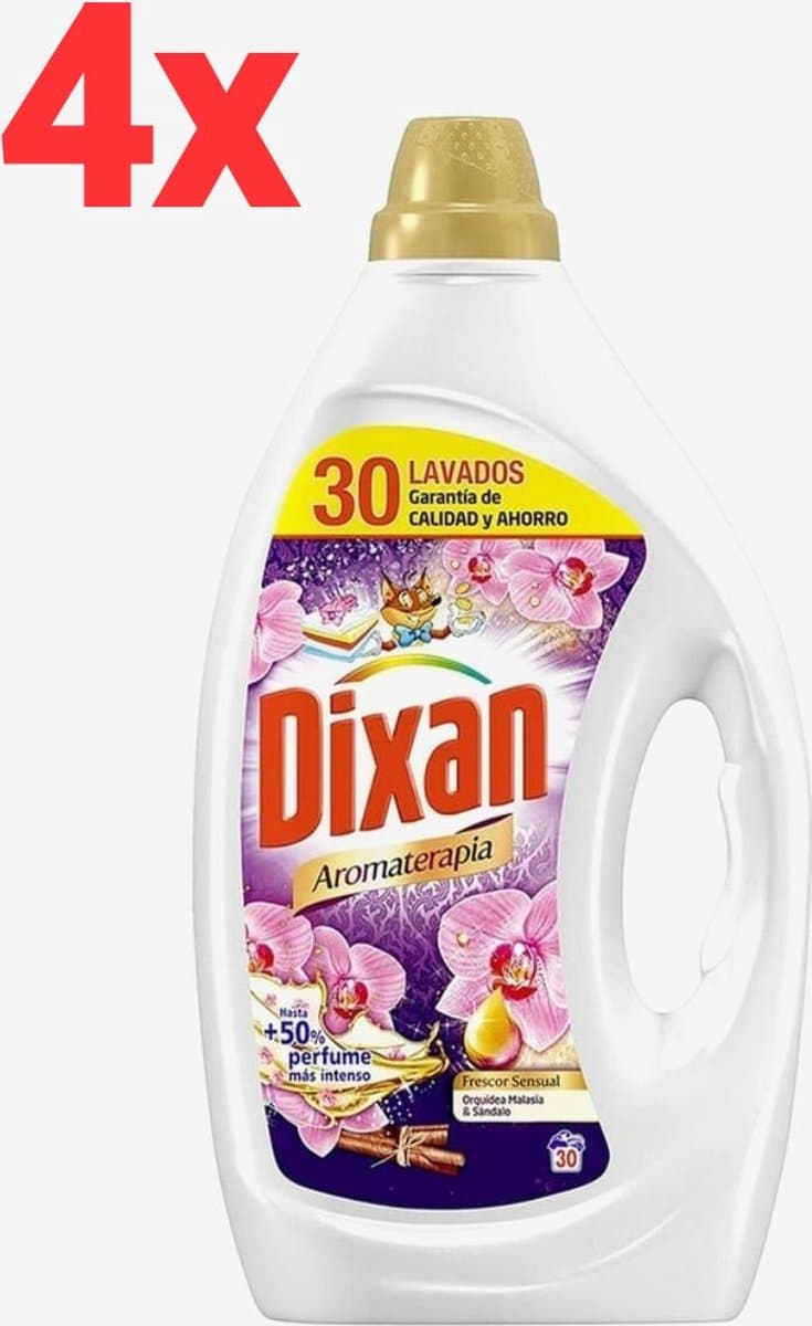 Dixan - Aromatherapy - Sensual Freshness - Vloeibaar Wasmiddel - 4x 1,5L - 120 Wasbeurten - Voordeelverpakking — afbeelding 1