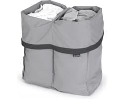 Brabantia - Bo Waszak 2 x 45L - Vervangende tas voor Bo Wasmand - Twee compartimenten voor eenvoudig sorteren - Draagbaar & Hygiënisch - Katoenen tas met klittenbandsluiting - Grijs — afbeelding 1