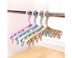 Sokkendroger - 4 stuks 8 Knijpers - Blauw groen paars geel- Sokken Hanger - Sokken Droger - Beha's - bh's - Ondergoed - Wasrek Sokken - Wasrek - Droogrek - Klein Wasrekje - Washanger - Sokkendroogrek - Kleerhanger voor Sokken - Windbestendig