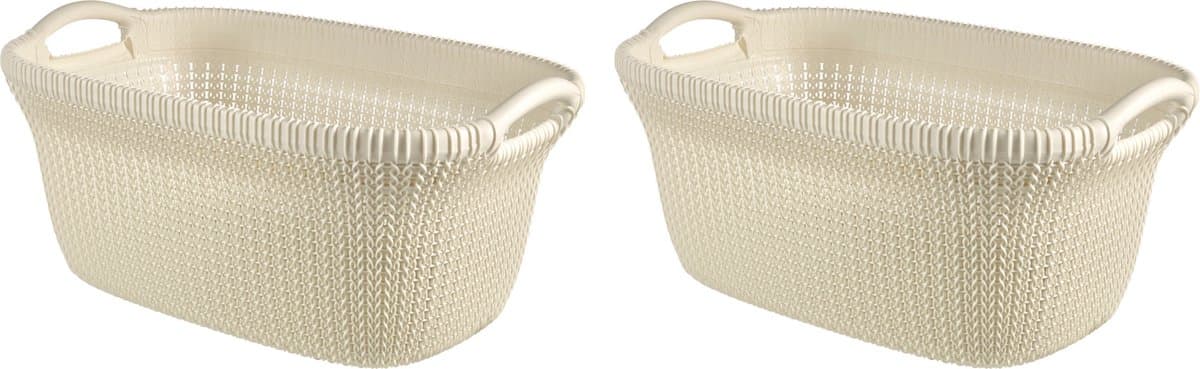 Curver Knit Wasmand - 40L - set van 2 - Oasis white — afbeelding 1