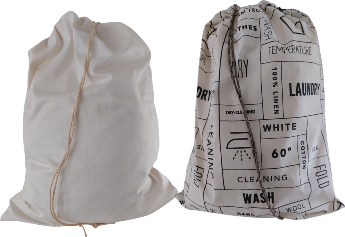Bluvardi katoenen waszakken set van 2 stuks - XXL -natural cotton -laundry — afbeelding 1