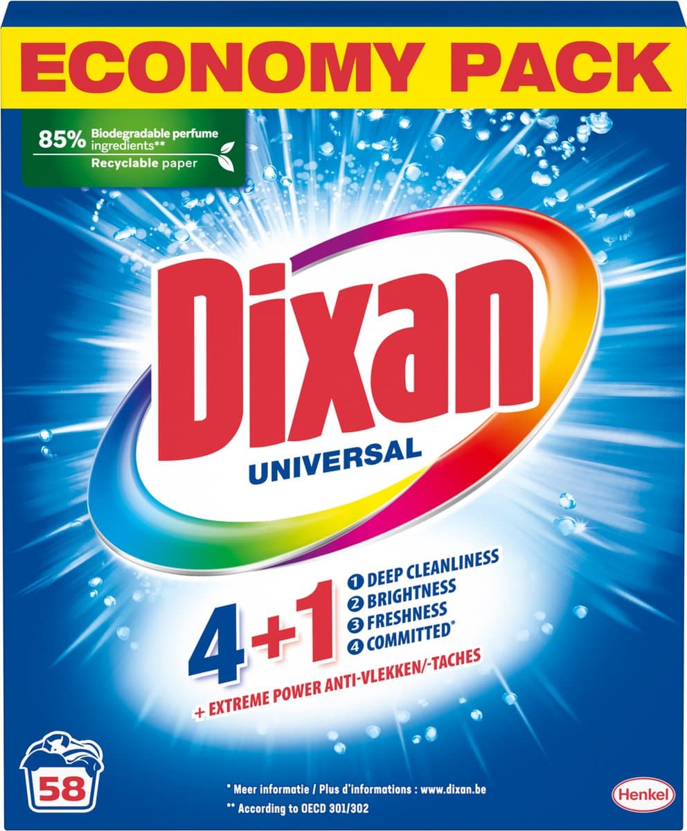 Dixan - Waspoeder - Voor universele was - 58 wasbeurten - 1 stuk — afbeelding 1