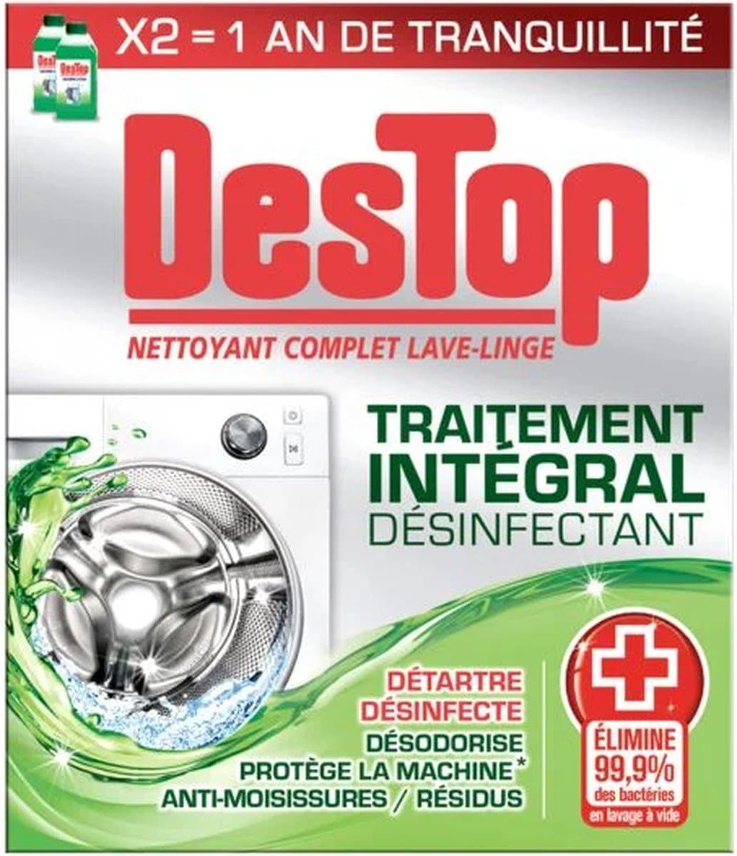 DESTOP Integrale behandeling Wasmachinereiniger de 2 flesjes van 250 ml — afbeelding 1