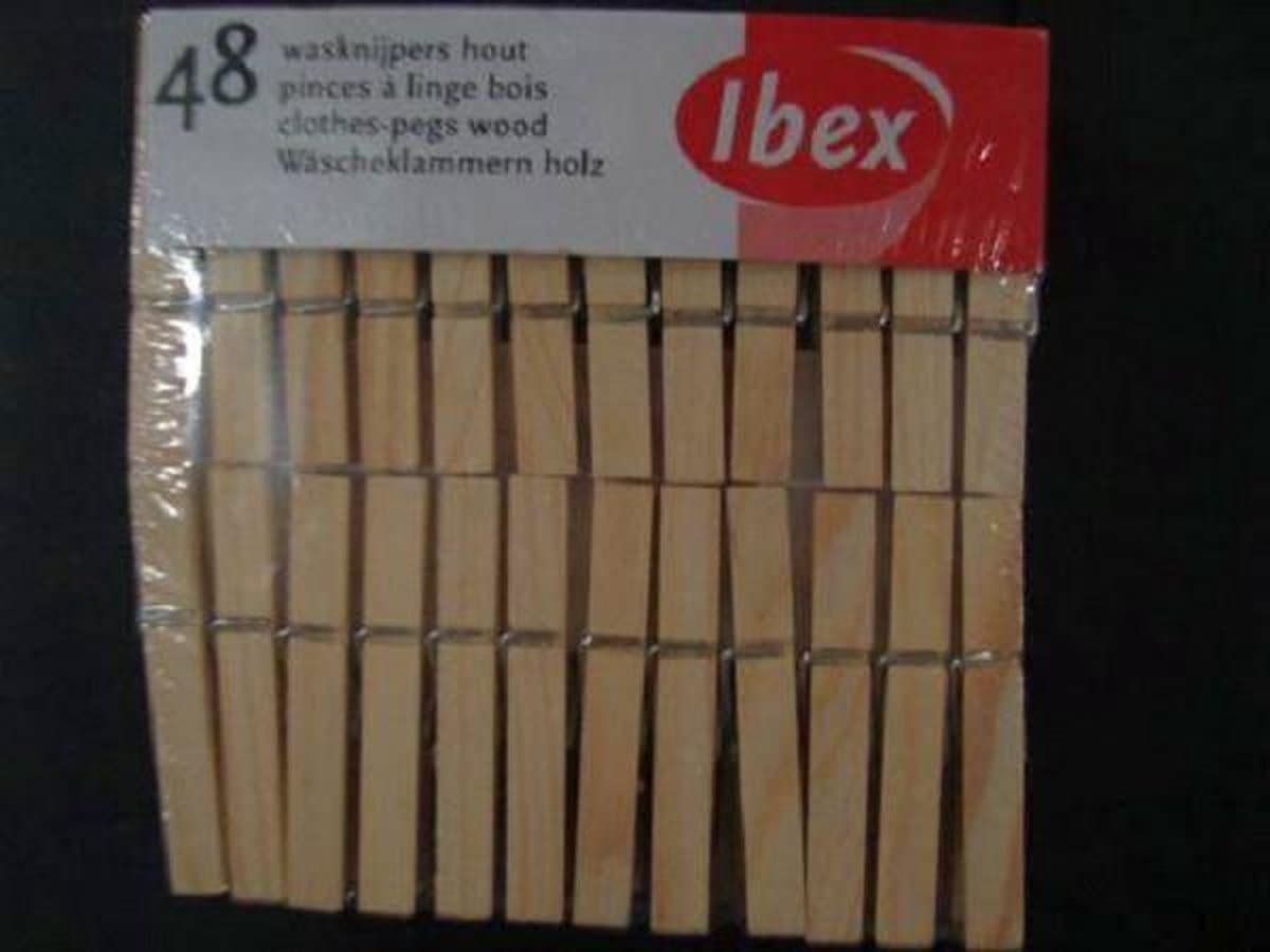 Ibex wasknijpers hout 5x48st. — afbeelding 1